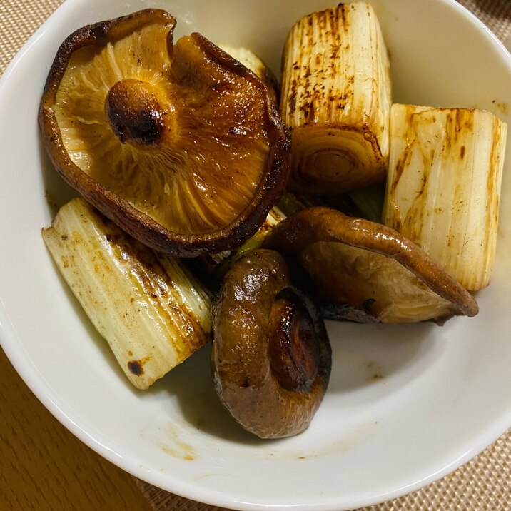 椎茸と長葱のバター醤油炒め！